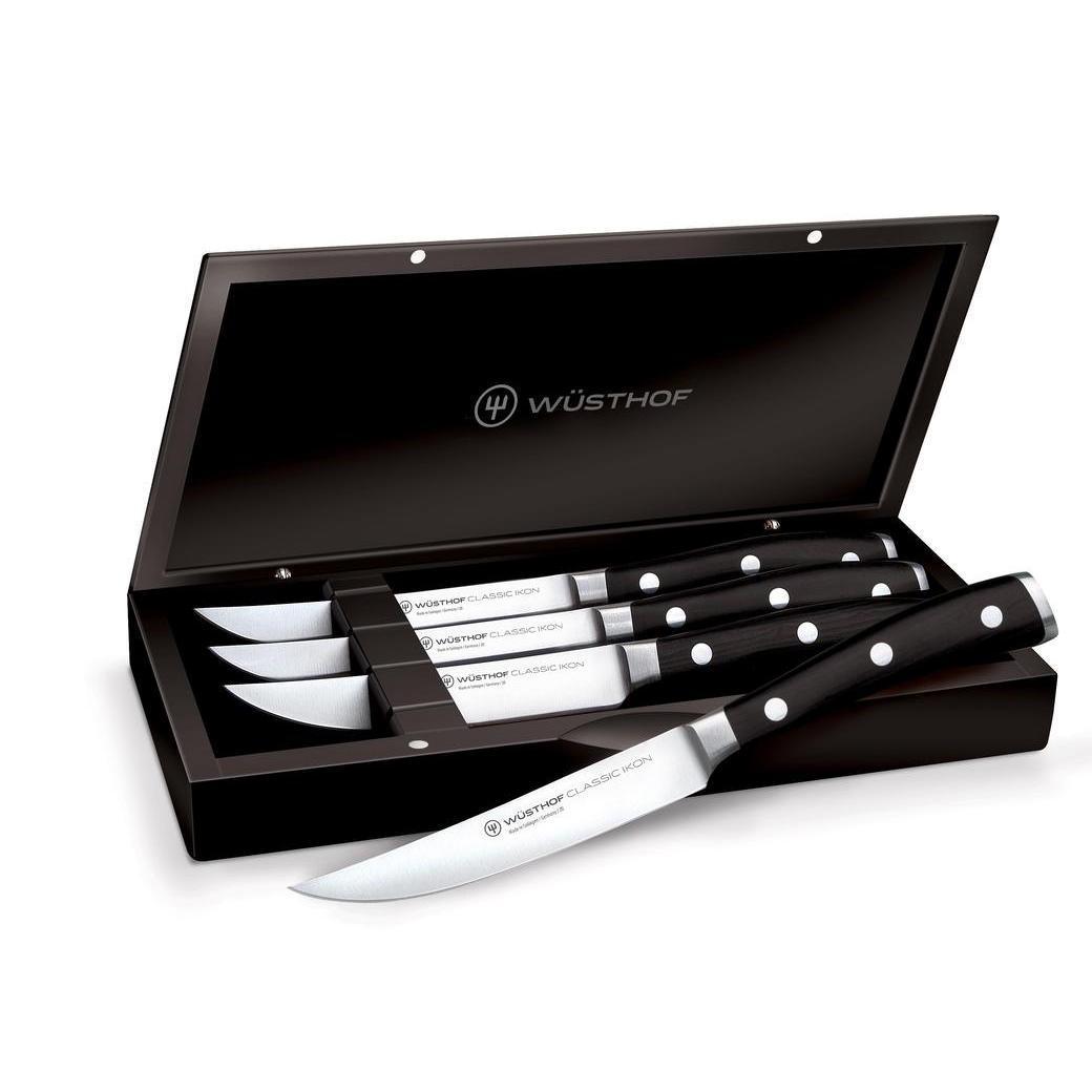 Wusthof Classic Ikon 4-piece Steak Knife Set - Black Chest - J. L. Hufford