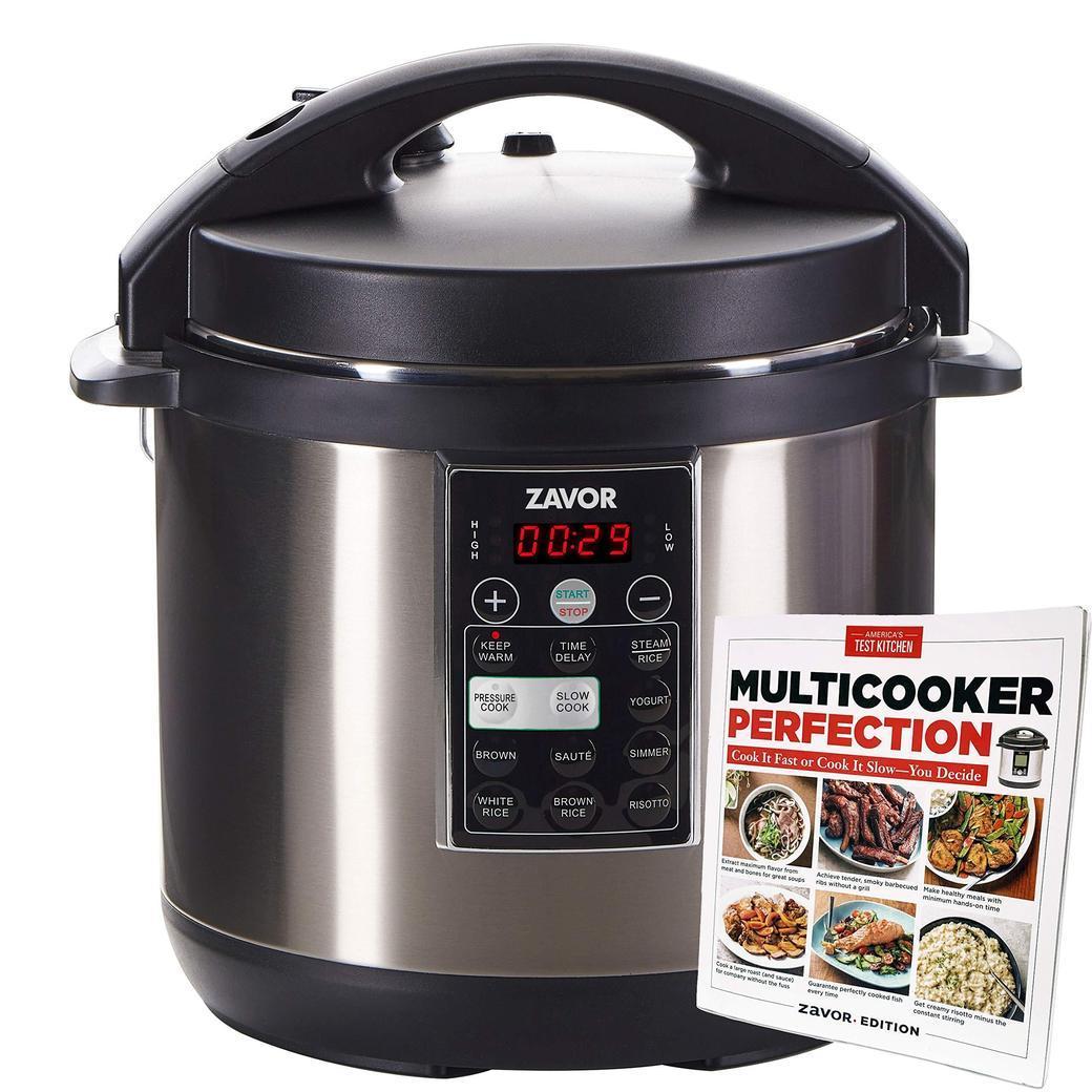 Zavor LUX Quart Multi-cooker with America&#39;s Test Kitchen Multicooker Perfection Cookbook, Stainless Steel