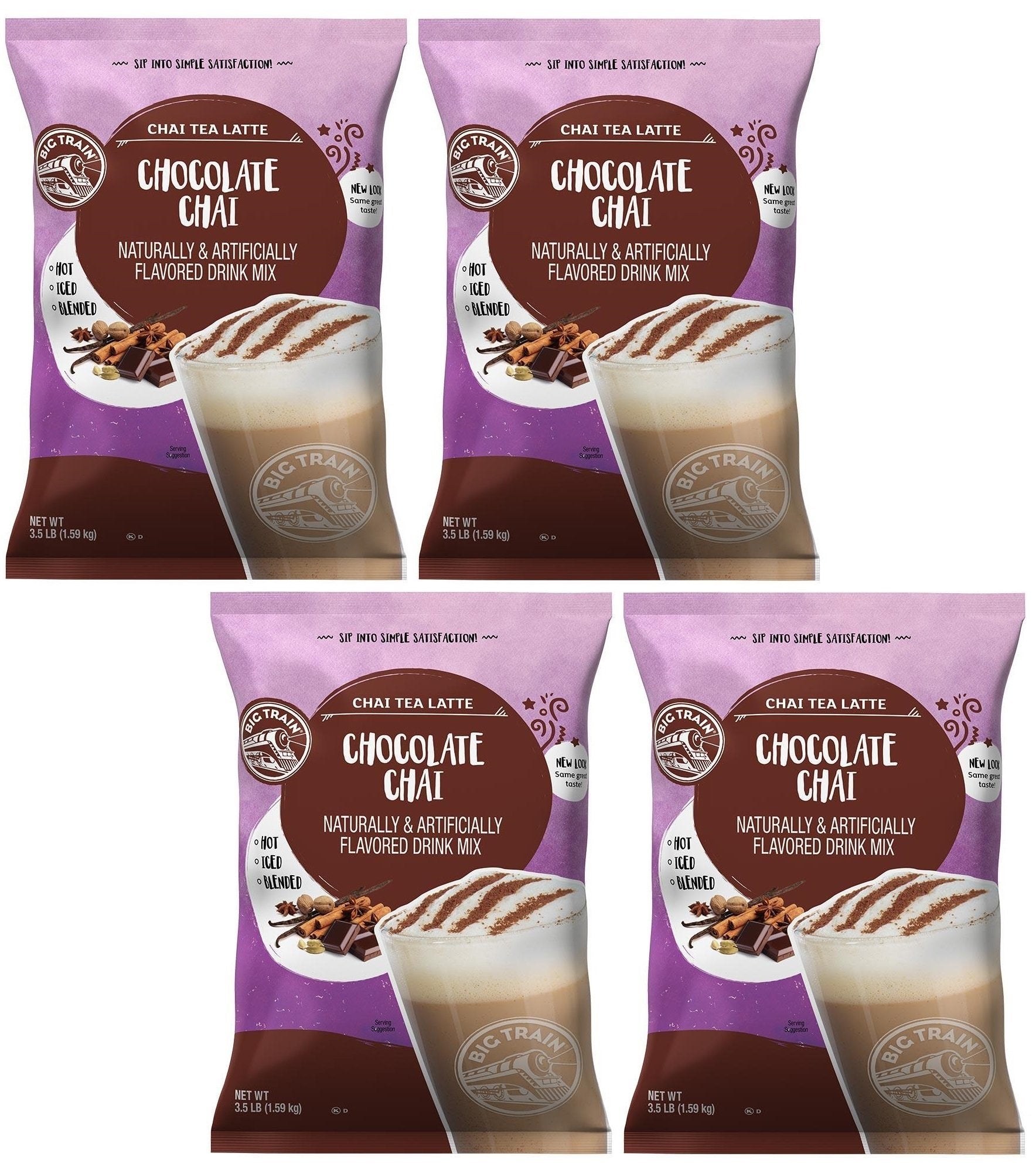 Big Train Chai Tea Latte Mix - 3.5 lb bags - Case of 4 - Single Flavor