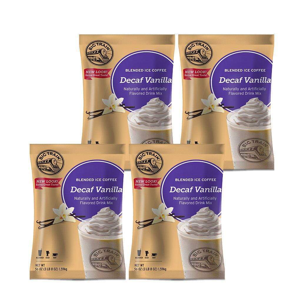 Big Train Blended Coffee Frappe Decaf Vanilla Big Train Blended Ice Coffee - 3.5 lb bags - Case of 4 - Single Flavor JL-Hufford