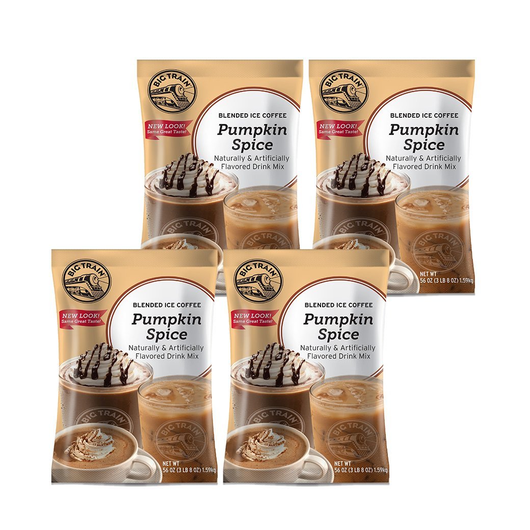 Big Train Blended Coffee Frappe Pumpkin Spice Big Train Blended Ice Coffee - 3.5 lb bags - Case of 4 - Single Flavor JL-Hufford