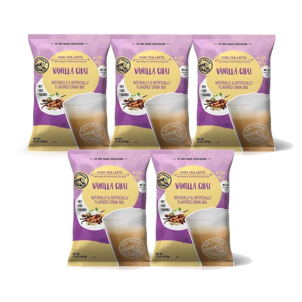 Big Train Chai Tea Latte Mix - 3.5 lb bags - Case of 5 - Single Flavor