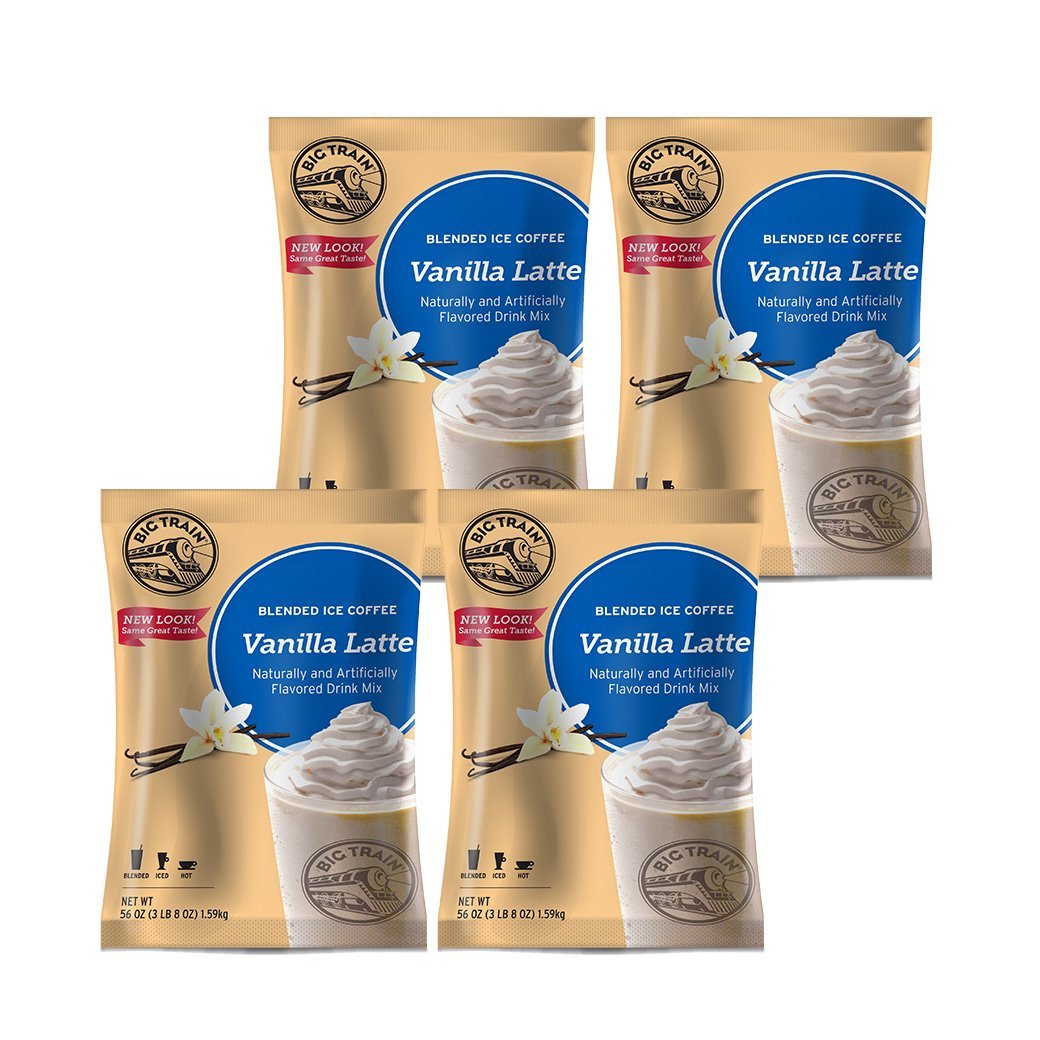 Big Train Blended Coffee Frappe Vanilla Latte Big Train Blended Ice Coffee - 3.5 lb bags - Case of 4 - Single Flavor JL-Hufford