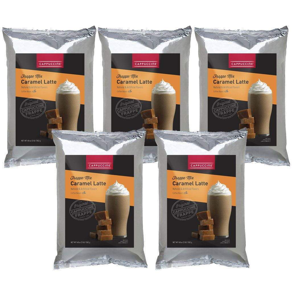 Cappuccine Blended Coffee Frappe Caramel Latte Ice Coffee Frappe Cappuccine Case of 5 - Single Flavor JL-Hufford