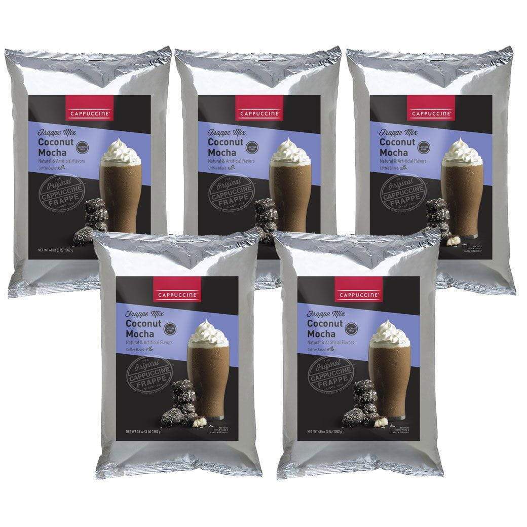 Cappuccine Blended Coffee Frappe Coconut Mocha Ice Coffee Frappe Cappuccine Case of 5 - Single Flavor JL-Hufford