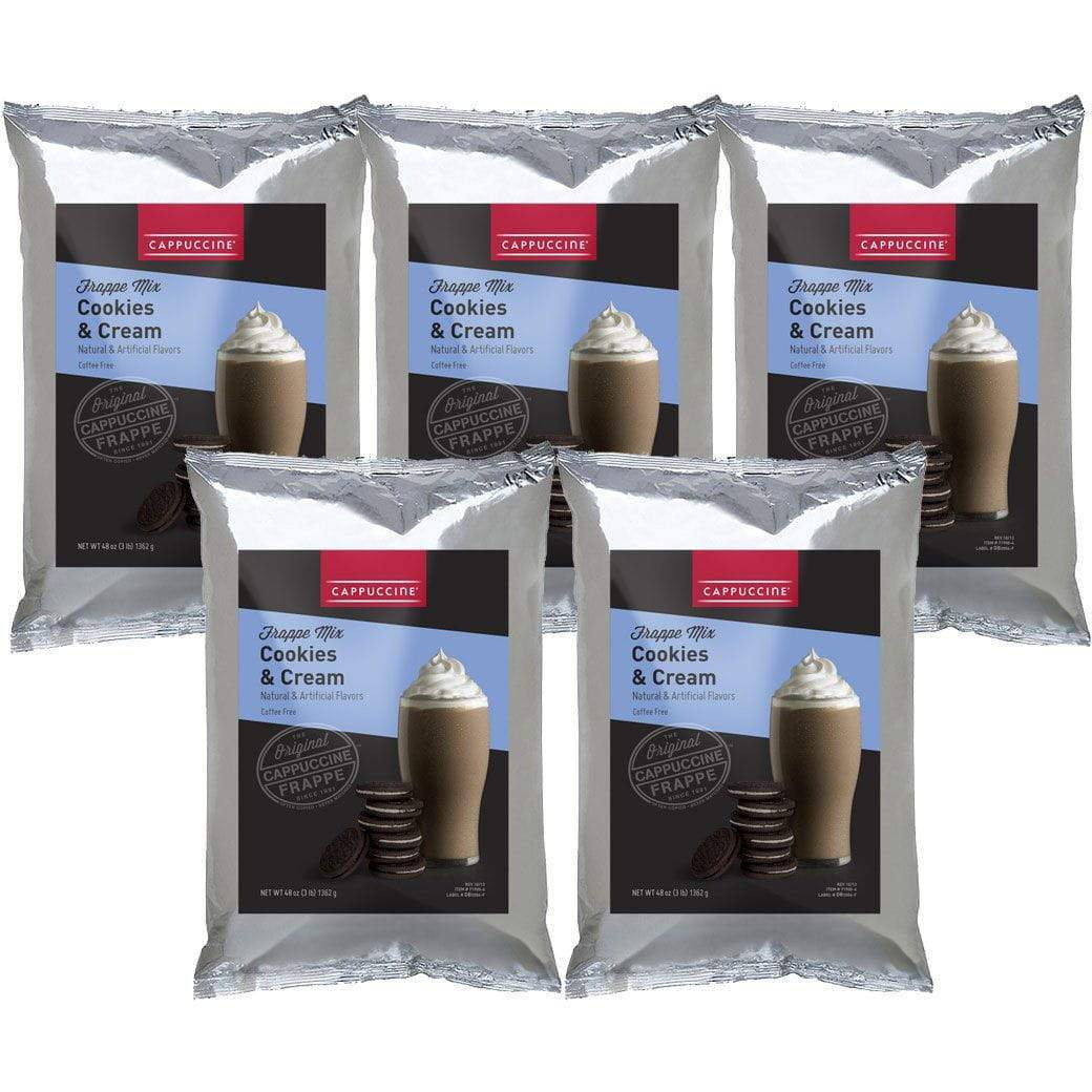 Cappuccine Blended Coffee Frappe Cookies and Cream Frappe Cappuccine Case of 5 - Single Flavor JL-Hufford