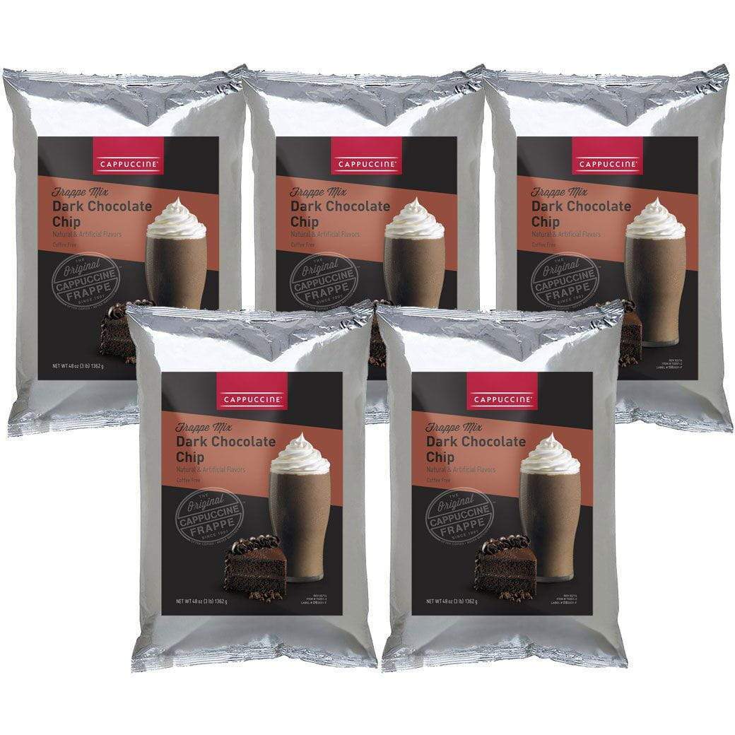 Cappuccine Blended Coffee Frappe Dark Chocolate Chip Frappe Cappuccine Case of 5 - Single Flavor JL-Hufford