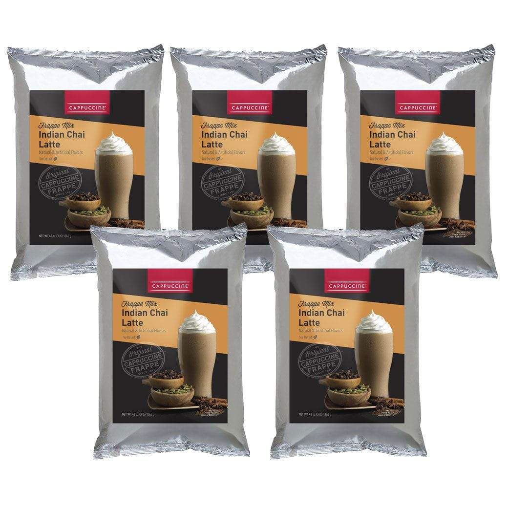 Cappuccine Blended Coffee Frappe Indian Chai Latte Cappuccine Case of 5 - Single Flavor JL-Hufford