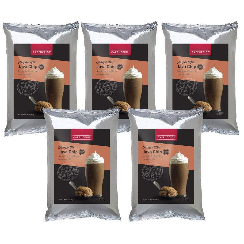 Cappuccine Blended Coffee Frappe Java Chip Ice Coffee Frappe Cappuccine Case of 5 - Single Flavor JL-Hufford