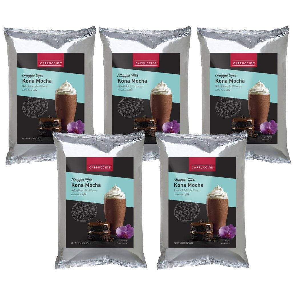 Cappuccine Blended Coffee Frappe Kona Mocha Ice Coffee Frappe Cappuccine Case of 5 - Single Flavor JL-Hufford