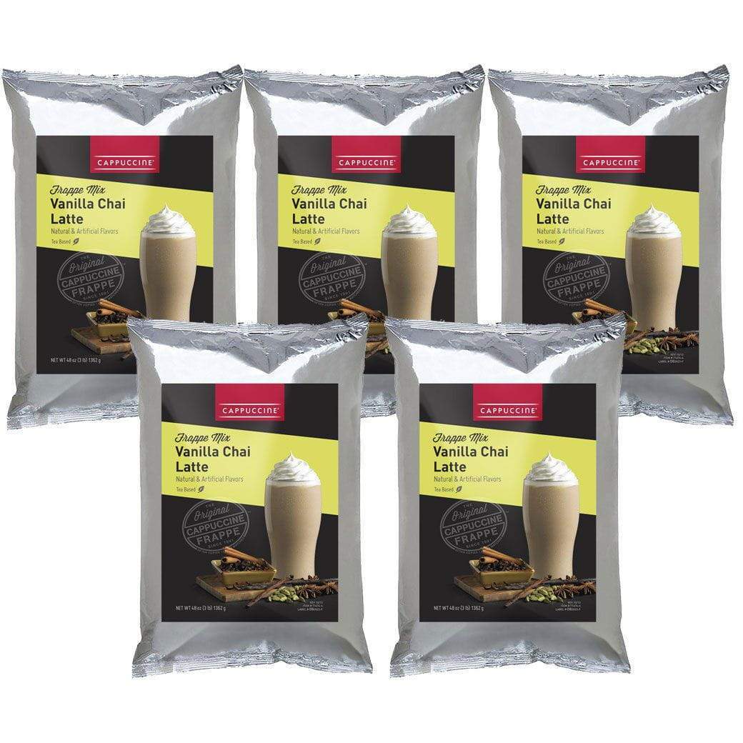 Cappuccine Blended Coffee Frappe Vanilla Chai Latte Cappuccine Case of 5 - Single Flavor JL-Hufford