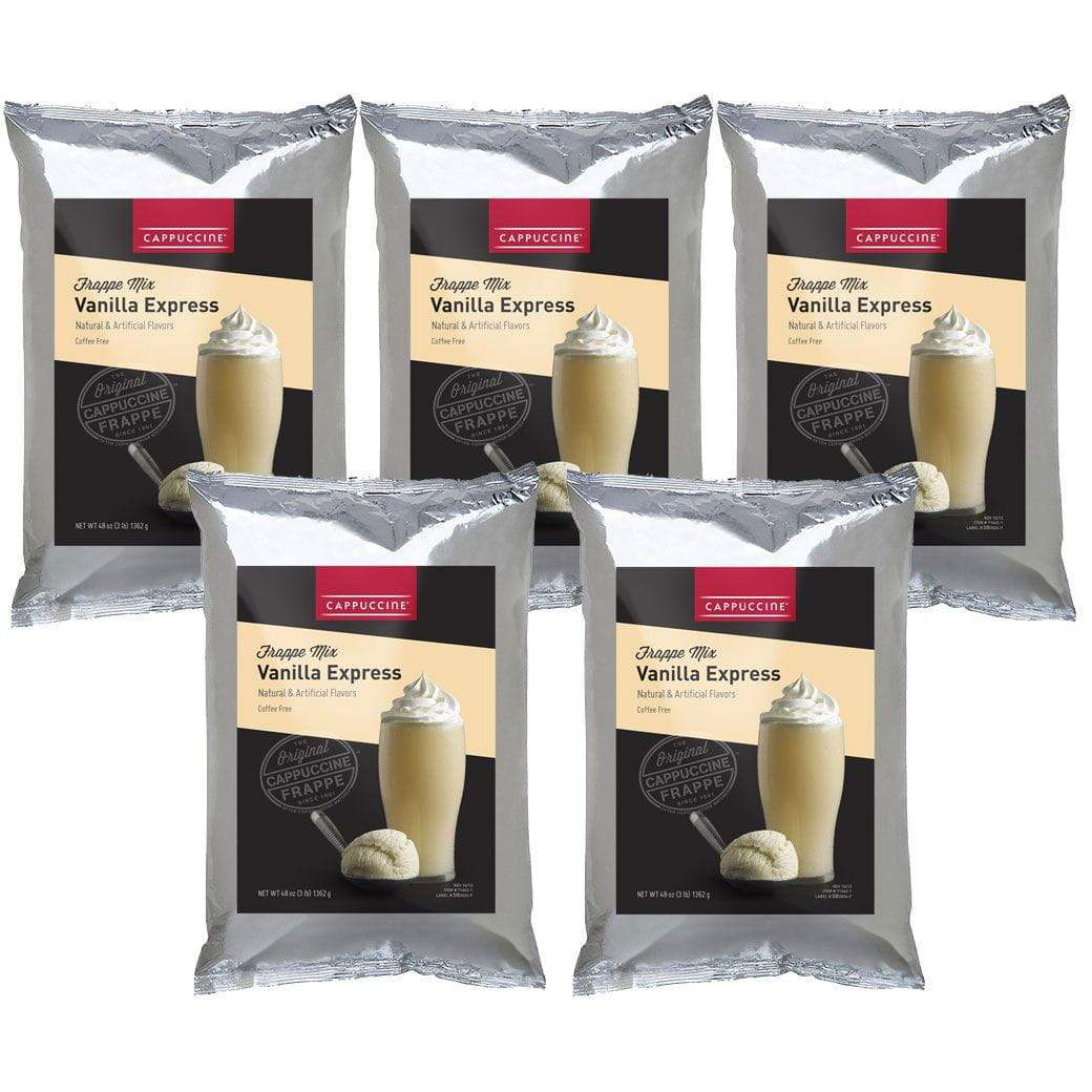 Cappuccine Blended Coffee Frappe Vanilla Express Frappe Cappuccine Case of 5 - Single Flavor JL-Hufford