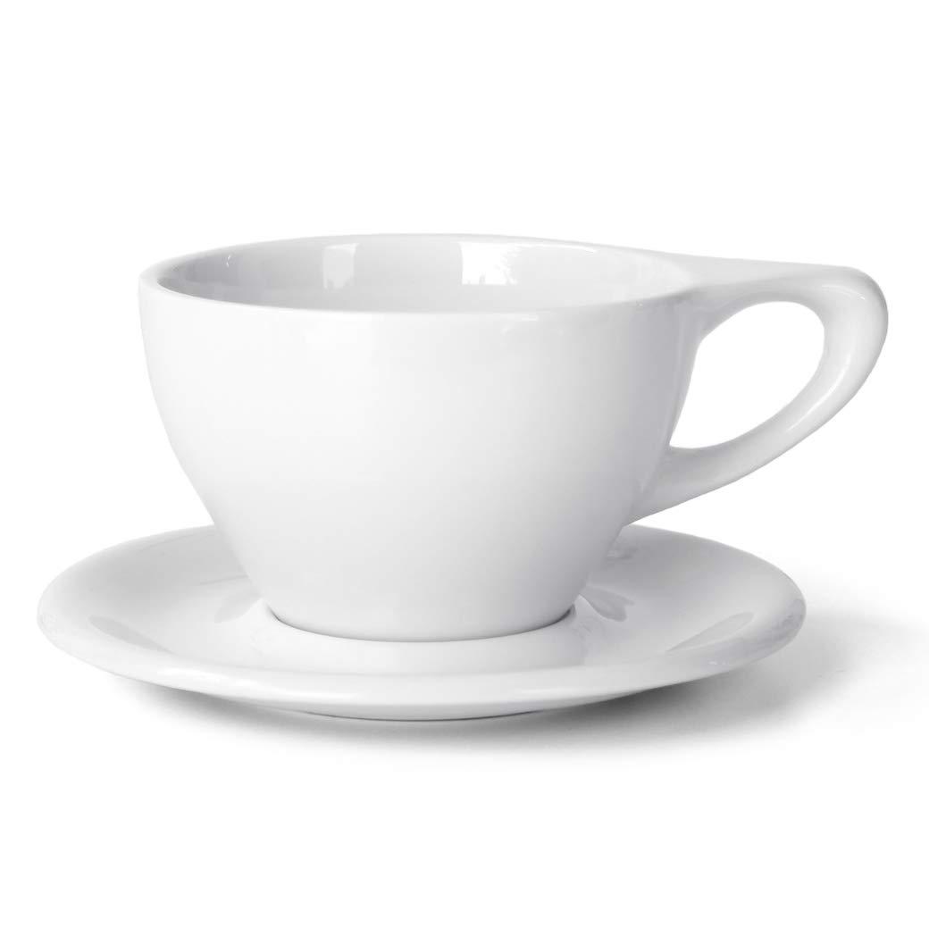 notNeutral Lino 12oz Porcelain Latte Cups with Saucers