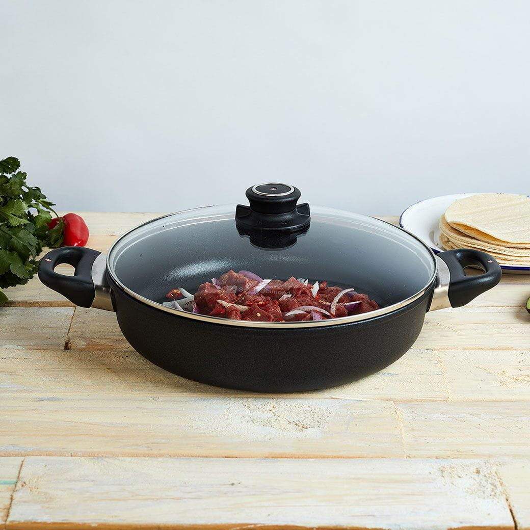 Swiss Diamond Saute &amp; Sauteuse Pans 11&quot; (3.7 Qt) Swiss Diamond XD Nonstick Sauteuse Pan with Lid JL-Hufford