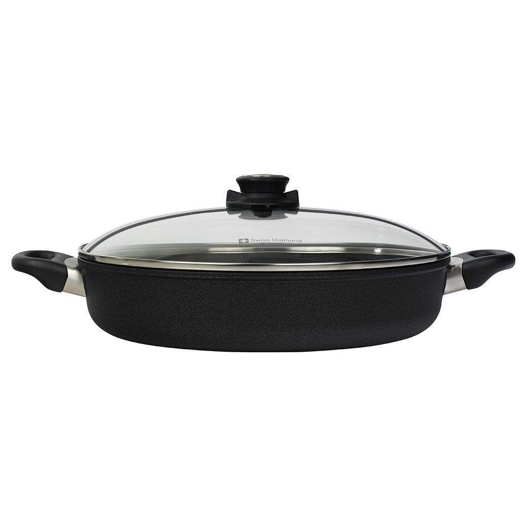 Swiss Diamond Saute &amp; Sauteuse Pans 11&quot; (3.7 Qt) Swiss Diamond XD Nonstick Sauteuse Pan with Lid JL-Hufford