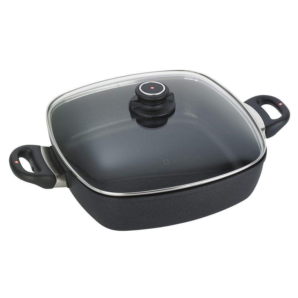 Swiss Diamond Bakers & Casseroles 11" x 11" (5 Qt) Swiss Diamond XD Nonstick Square Casserole with Lid JL-Hufford