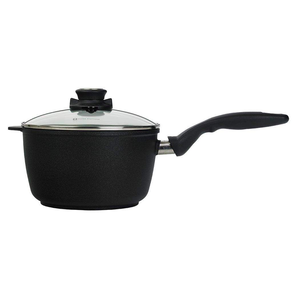 Swiss Diamond Saucepans 6.3&quot; (1.4 Qt) Swiss Diamond XD Nonstick Sauce Pan with Lid JL-Hufford