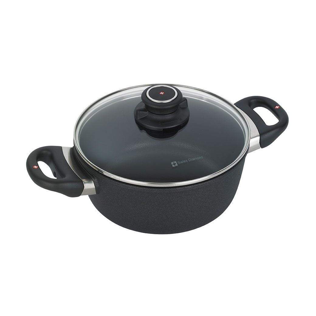 Swiss Diamond Bakers & Casseroles 8" (2.3 Qt) Swiss Diamond XD Nonstick Round Casserole with Lid JL-Hufford