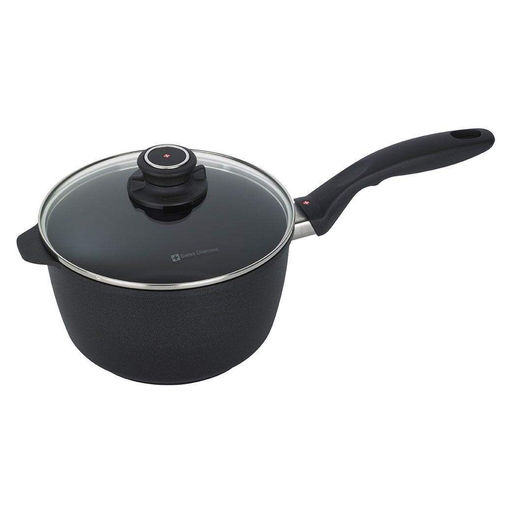 Swiss Diamond Saucepans 8&quot; (3.2 Qt) Swiss Diamond XD Nonstick Sauce Pan with Lid JL-Hufford