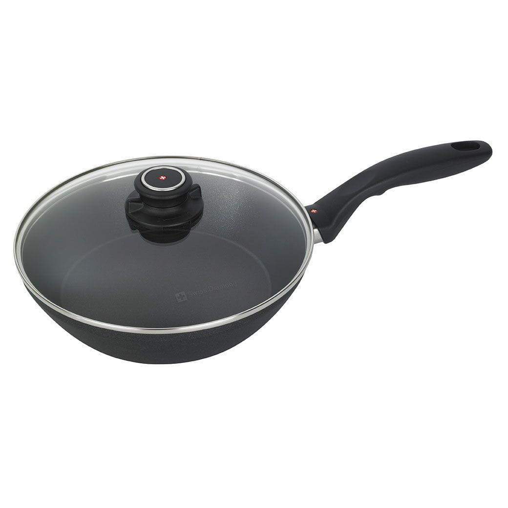 Swiss Diamond Skillets &amp; Frying Pans 9.5&quot; (2.2 Qt) Swiss Diamond XD Nonstick Edge Stir Fry Pan with Lid JL-Hufford