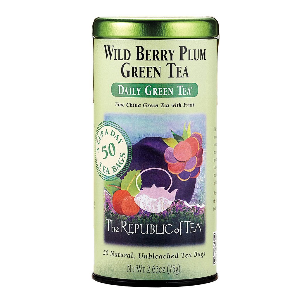 The Republic of Tea Gourmet Teas The Republic of Tea Wild Berry Plum Green Bags 50 Ct. JL-Hufford